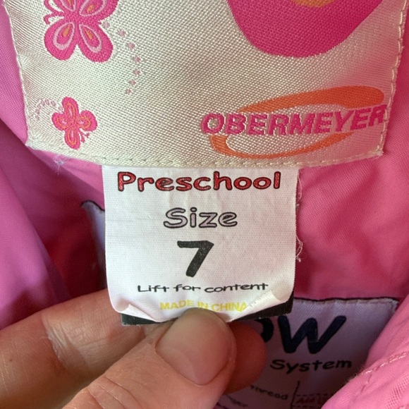 Obermeyer Pink Preschool Snow Bib - Picture 3 of 5